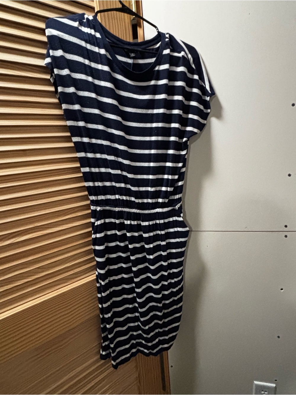 Banana Republic Navy and White Striped Casual Dress